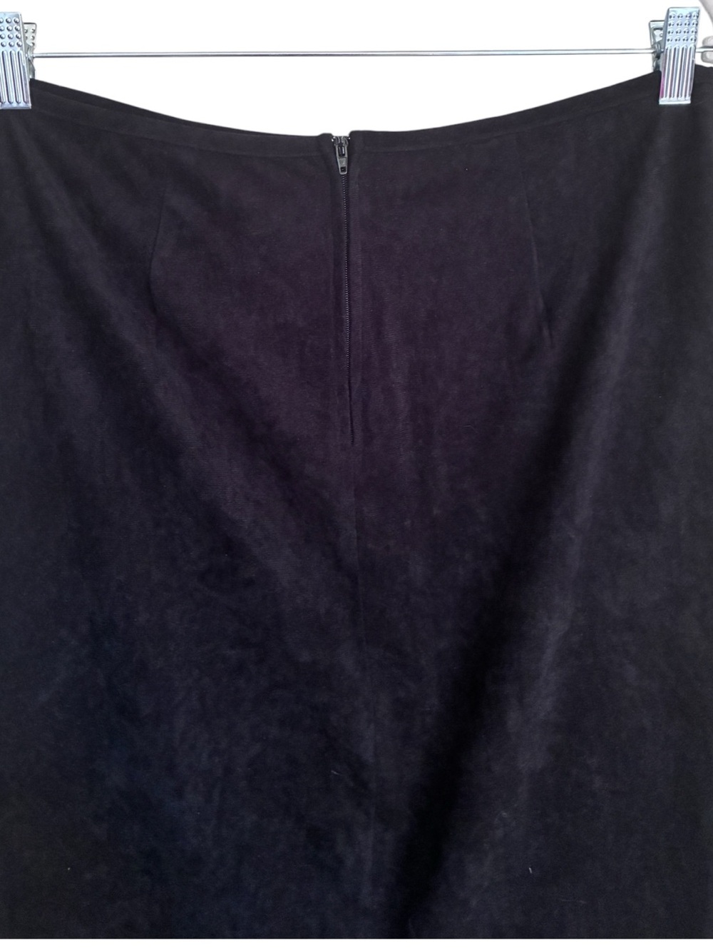 Vintage 90s Y2K Mall Goth Grunge Black Velour Style Minimalist Maxi Skirt Sz 11 - Picture 2 of 6
